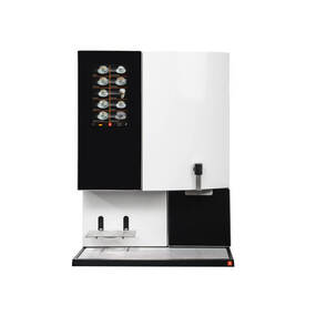 Moderne Kaffeevollautomat mit Touchdisplay für verschiedene Kaffeespezialitäten.
